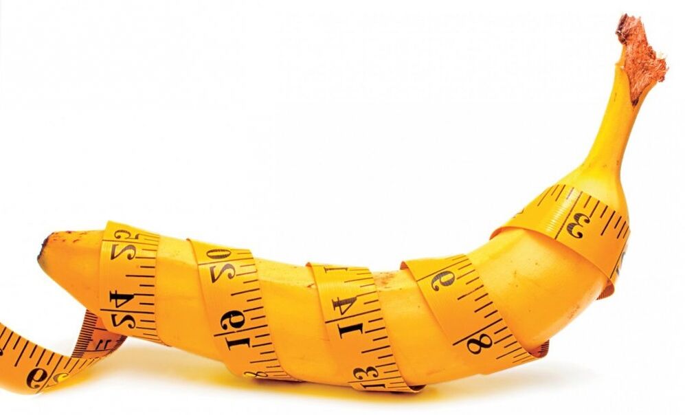 измерване на дебелината на пениса по примера на банан