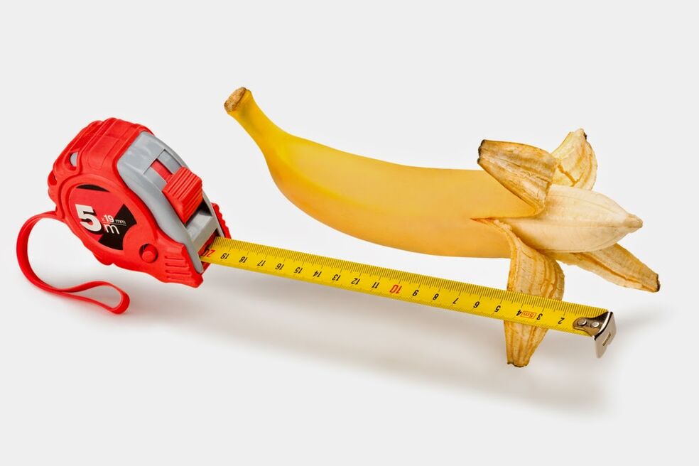 измерване на пенис, преди да го увеличите, като използвате примера на банан